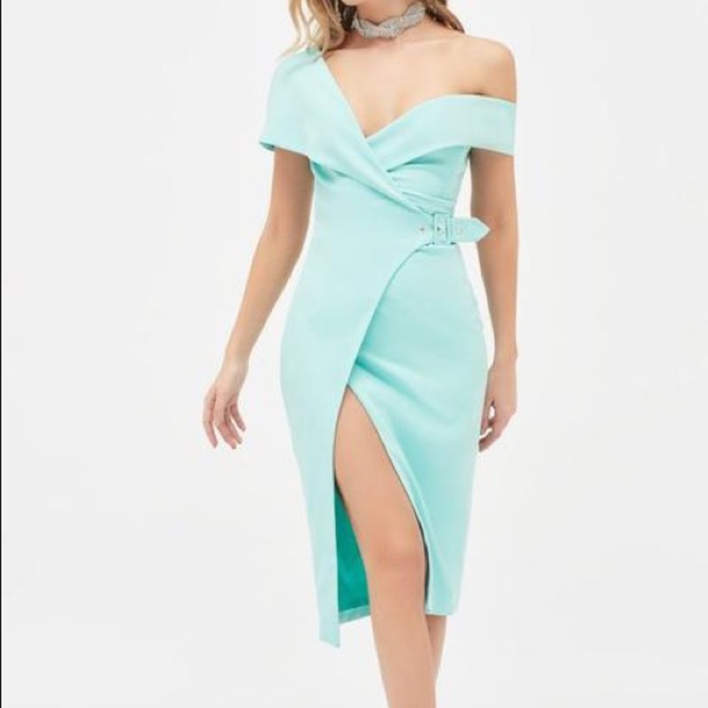 Lavish Alice Buckle Detail Wrap Dress